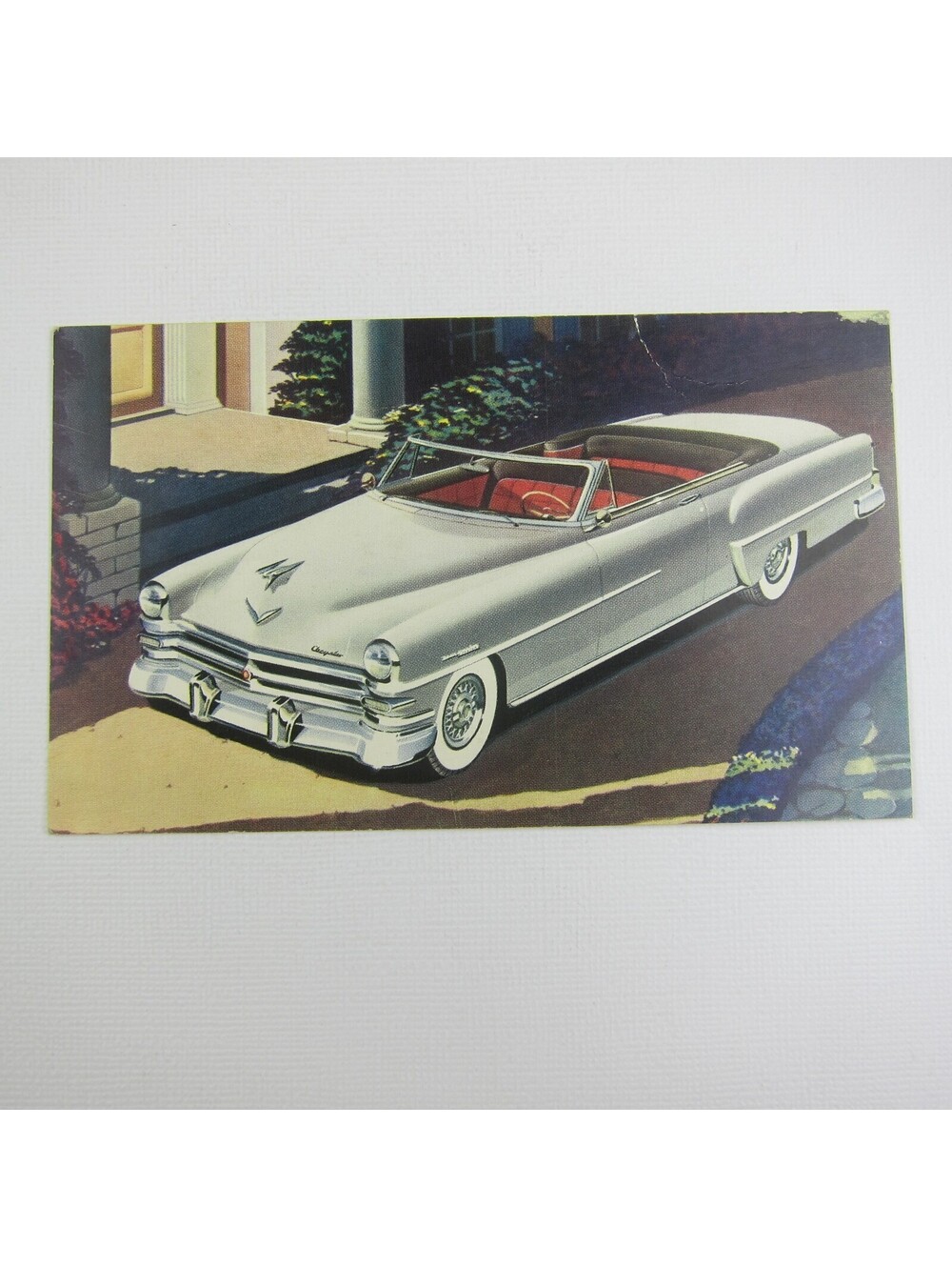 1953 Chrysler New Yorker Deluxe Convertible Postcard Vintage Dealer Advertising